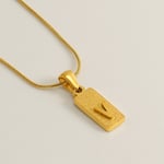 Gold color / 1 Piece Simple Series Hip-Pop/Rock Letter V Stainless Steel  Gold Color Unisex Pendant Necklaces Picture22